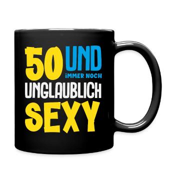 Lustiges 50. Geburtstag Geburtstagsshirt Geschenk - Tasse einfarbig - Schwarz - Rechts