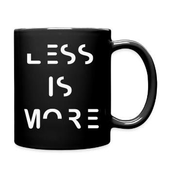 Less is more - Conception typographique minimaliste - Mug uni - noir - Droite