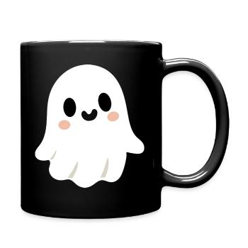 Niedlicher Geist - Tasse einfarbig - Schwarz - Rechts