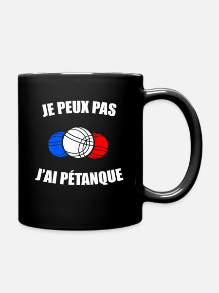 I can't I have the Boccia Pétanque balls - Full Colour Mug - black