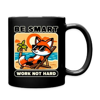 Être intelligent, travailler, pas dur Fuchs - Motivationsfox - Mug uni - noir - Droite