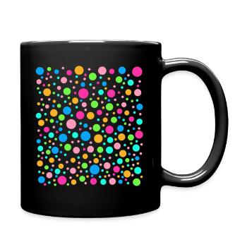 Fleckiges Regenbogen-Punkte-T-Shirt - Tasse einfarbig - Schwarz - Rechts