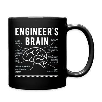Engineer’s Brain – Funny STEM Humor T-Shirt - Full Colour Mug - black - Right