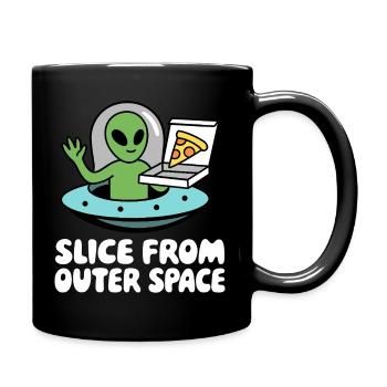Außerirdischer Pizza-Lieferant - Tasse einfarbig - Schwarz - Rechts