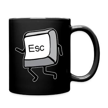 Cartoon Bewegung Esc-Taste - Tasse einfarbig - Schwarz - Rechts