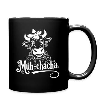 Vache Moo-ChaCha avec des fioritures - Mug uni - noir - Droite