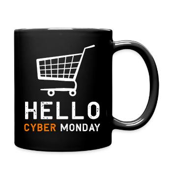 Cyber Monday Kaufrausch - Tasse einfarbig - Schwarz - Rechts