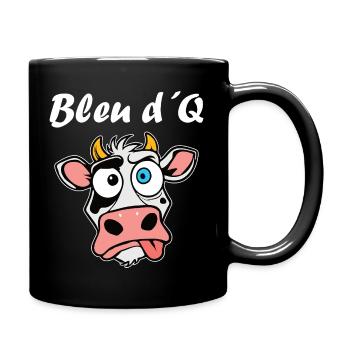 Drôle Vache Stupide Bleu d’Q Dessin animé - Mug uni - noir - Droite