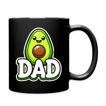 Avocado-Vater, lustige Väter lieben Avocados - Tasse einfarbig - Schwarz - Rechts