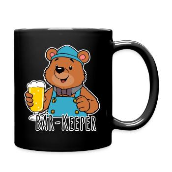 Der Bär-Keeper hat ein kühles Bier für dich! - Tasse einfarbig - Schwarz - Rechts