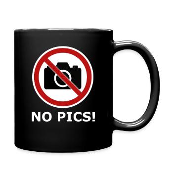 Kein Foto Symbol - Tasse einfarbig - Schwarz - Rechts