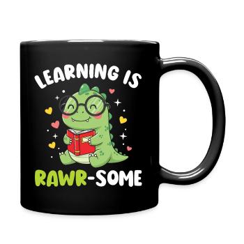Dinosaur Kindergarten Elementary Kids - Full Colour Mug - black - Right