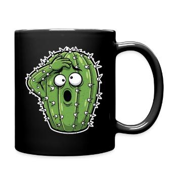 Cactus Panic Cartoon - Full Colour Mug - black - Right