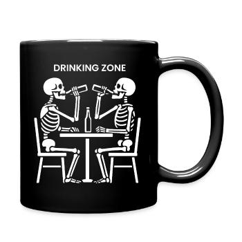 Trinkzone der Skelette - Tasse einfarbig - Schwarz - Rechts