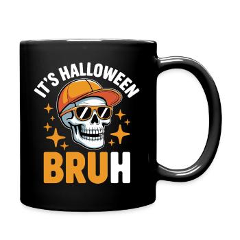 Bruh Skull Halloween Tee - Full Colour Mug - black - Right