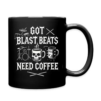 Kaffee Metal Produzent Totenkopf Tasse - Tasse einfarbig - Schwarz - Rechts