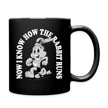 Maintenant, je sais comment le lapin court – Denglisch Spruch - Mug uni - noir - Droite