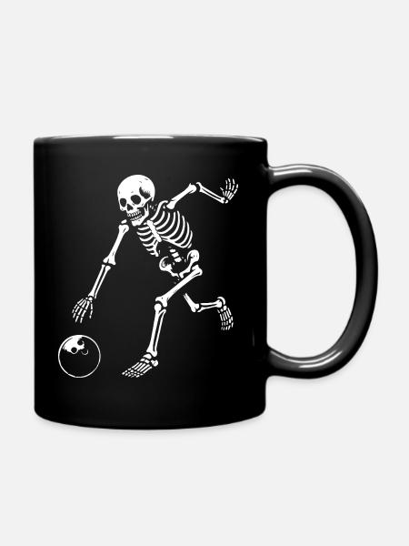 Skeleton Bowling spielen - Tasse einfarbig - Schwarz