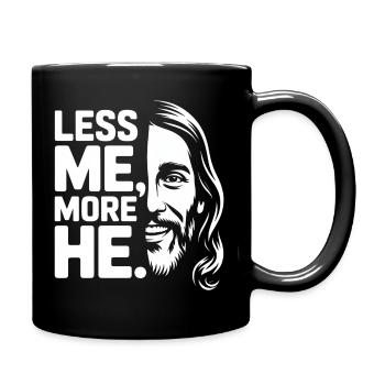 Less Me More He Christian Faith - Full Colour Mug - black - Right