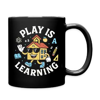 Playing is learning, preschool, preschool, kindergarten - Full Colour Mug - black - Right