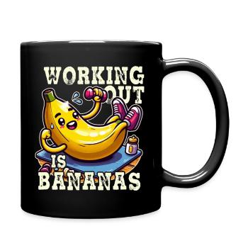 Muskulöse Banane: Bananen Training - Tasse einfarbig - Schwarz - Rechts