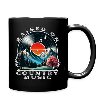 Élevé sur la Country Music - Mug uni - noir - Droite