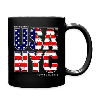 USA NYC Flag Lettering Graphics - Full Colour Mug - black - Right