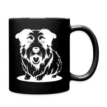 Hund weiß T-shirt Geschenk - Tasse einfarbig - Schwarz - Rechts