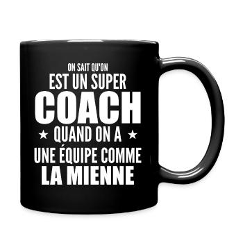Un Super Coach Cadeau Entraîneur Sportif Humour - Mug uni - noir - Droite