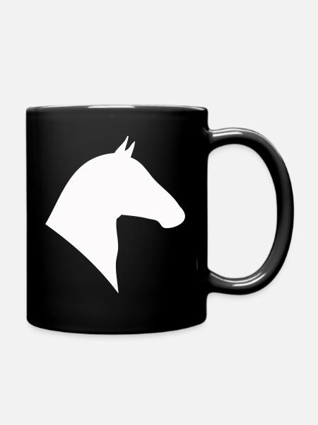 Pferdekopf Silhouette - Tasse einfarbig - Schwarz