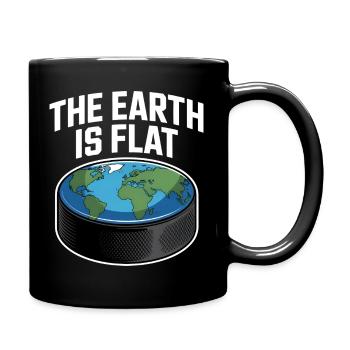 Eishockey Spruch Erde Scheibe Puck  - Full Colour Mug - black - Right