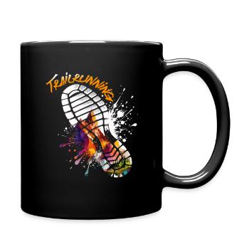 Trail running. Get out into nature. - Full Colour Mug - black - Right