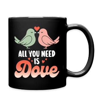 Pun Bird Dove Humor - Full Colour Mug - black - Right