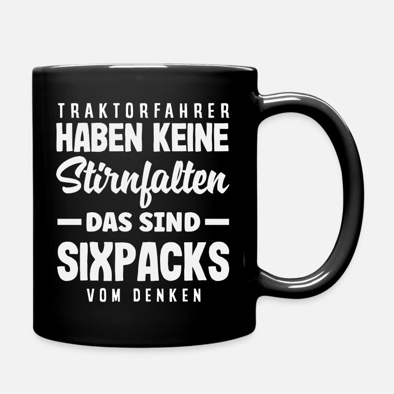 Traktorfahrer haben keine Stirnfalten - Tasse einfarbig - Schwarz