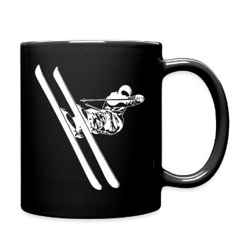 Skifahrer - Tasse einfarbig - Schwarz - Rechts