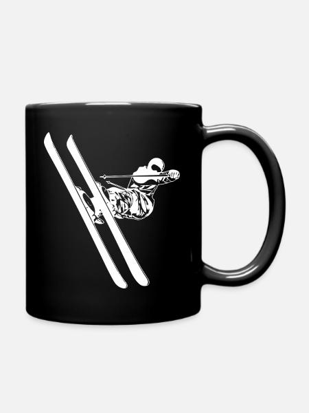 Skifahrer - Tasse einfarbig - Schwarz