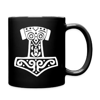 Thor's Hammer (White) - Full Colour Mug - black - Right