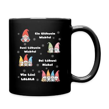 Christmas Wichtel Glühwein - Tasse einfarbig - Schwarz - Rechts