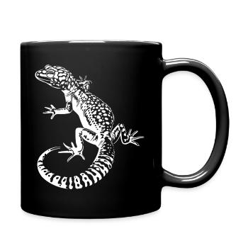Gecko Leopardgecko Kontrast - Tasse einfarbig - Schwarz - Rechts