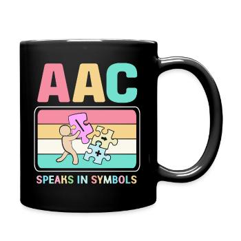 AAC Communication SLP Sign Language - Full Colour Mug - black - Right