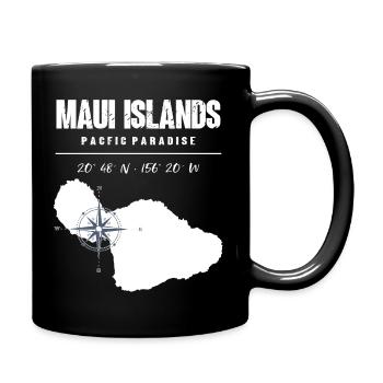 Conception de boussole de l’île de Maui avec coordonnées Vintage - Mug uni - noir - Droite