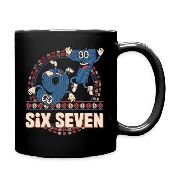 6 7 Sechs Sieben Meme -- Aura Points Kids Gaming - Tasse einfarbig - Schwarz - Rechts