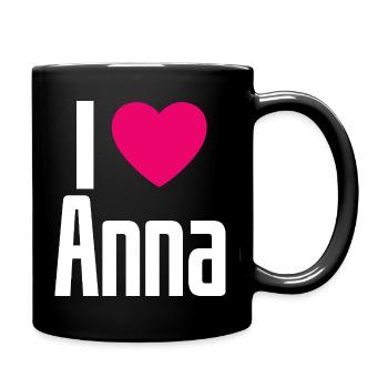 I Love Anna Pinkes Herz Ich liebe Anna - Tasse einfarbig - Schwarz - Rechts