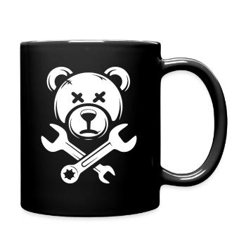 Bärenschädel mit gekreuzten Schraubenschlüsseln - Tasse einfarbig - Schwarz - Rechts