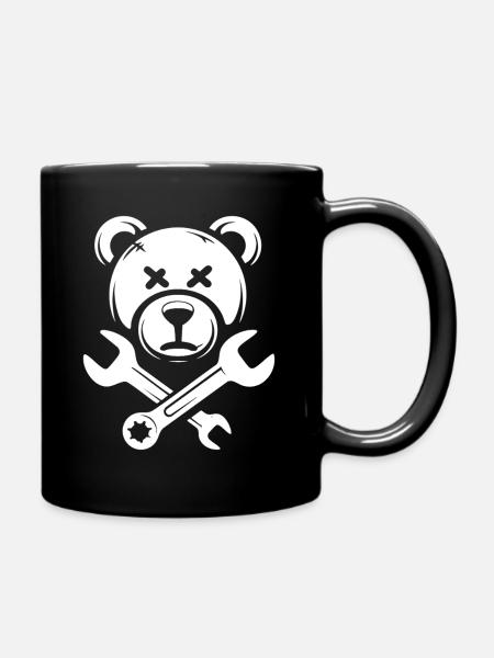 Crâne d’ours avec clés croisées - Mug uni - noir