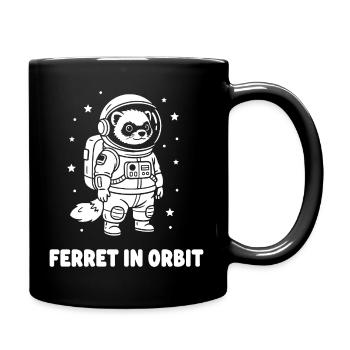 Frettchen im Orbit - Tasse einfarbig - Schwarz - Rechts