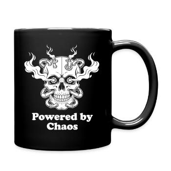 Chaosflammen Totenkopf Muster - Tasse einfarbig - Schwarz - Rechts