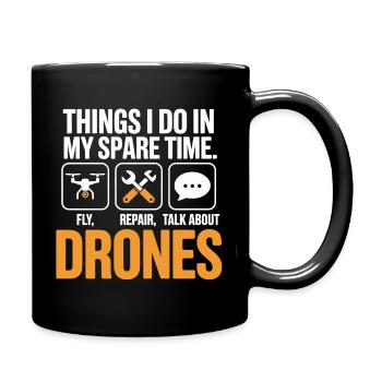 Drones : Discussion sur la réparation de mouches pendant le temps libre - Mug uni - noir - Droite