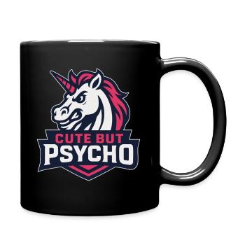 Cheeky unicorn with saying - Full Colour Mug - black - Right