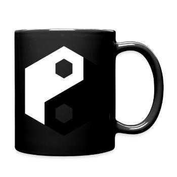 Hex-Ausschnitt Yin Yang - Tasse einfarbig - Schwarz - Rechts